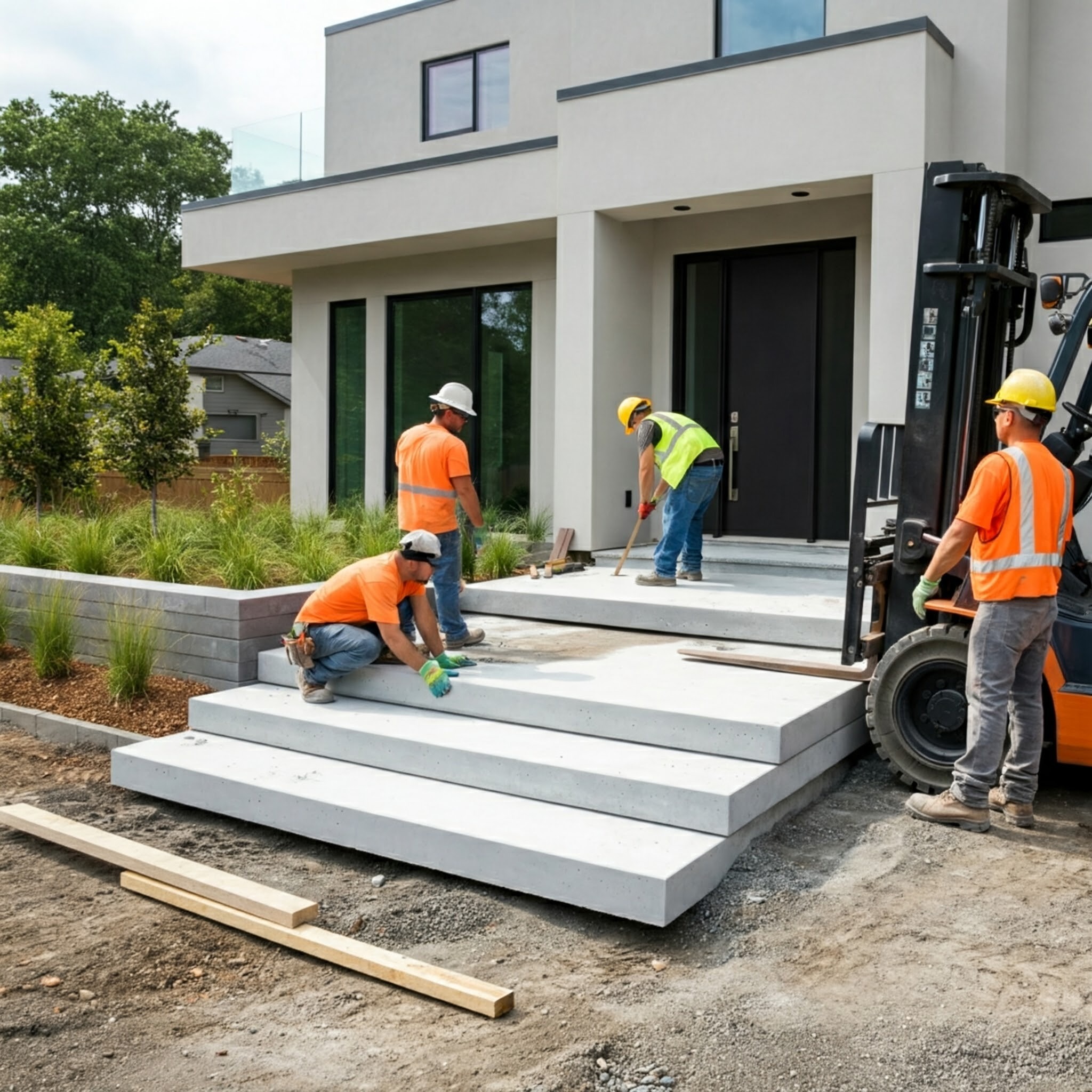 Precast Concrete Steps - installation