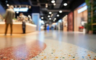 Terrazzo flooring in the mall