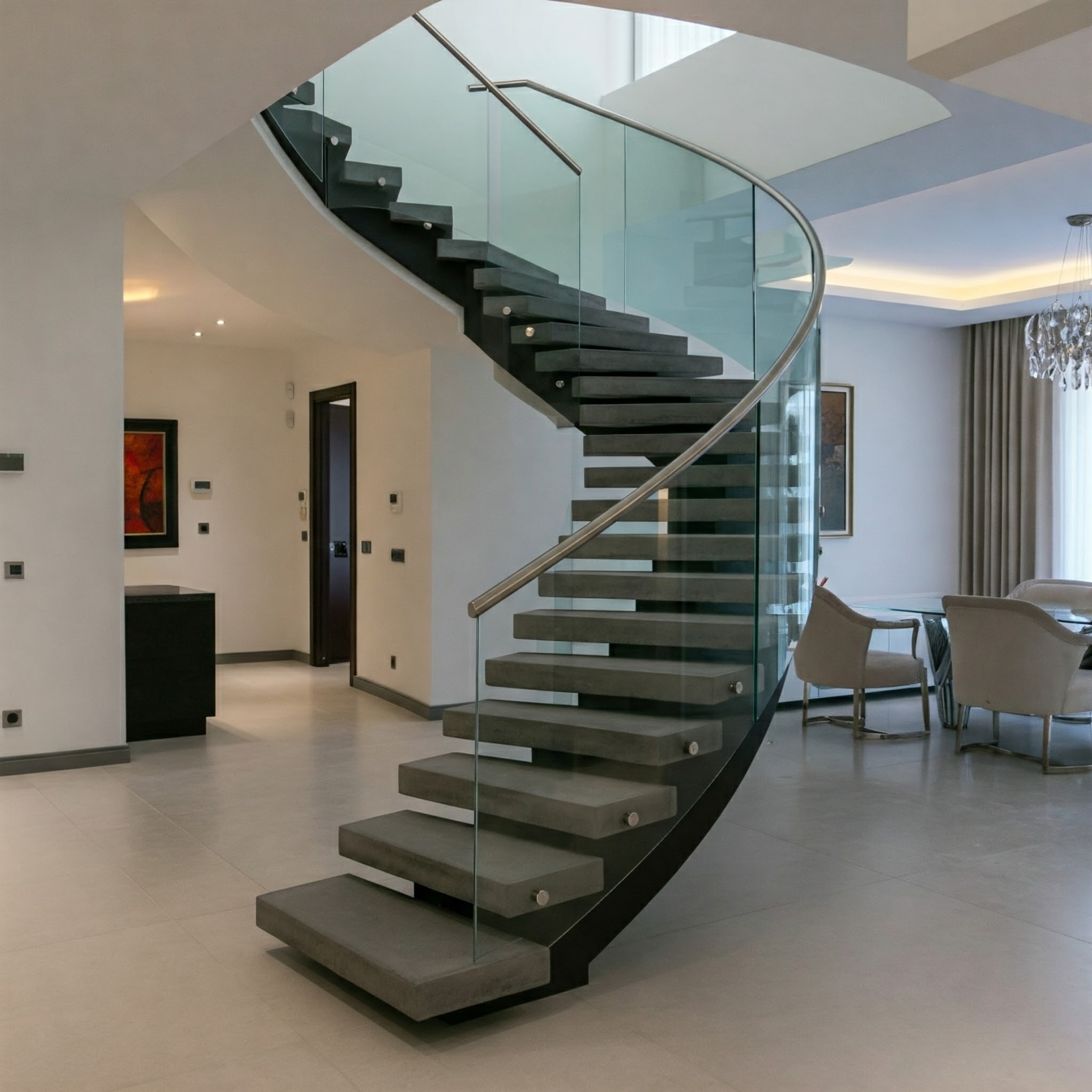 curved precast stairs